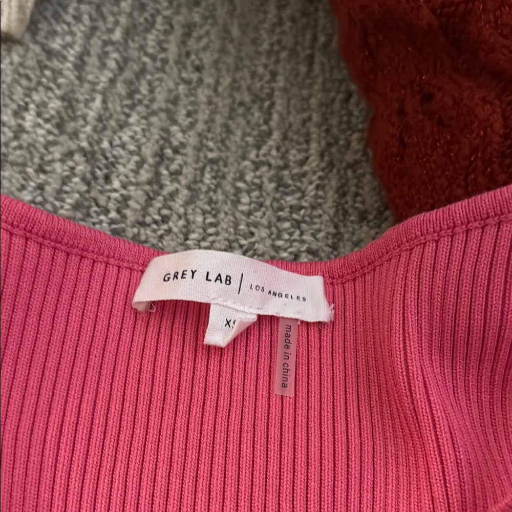 GREY LAB Pink Ribbed Top - Picture 2 of 2